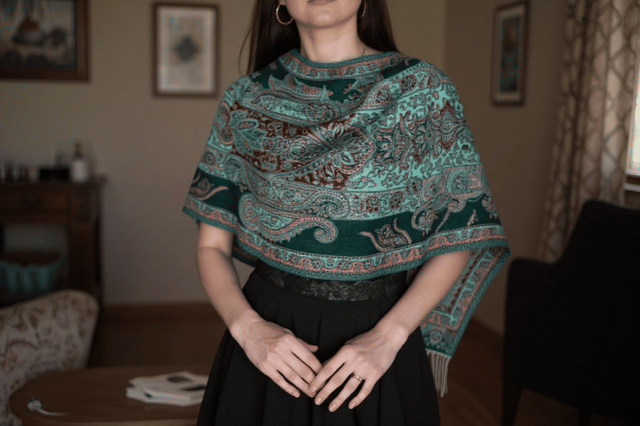 Bright Green Kashmiri Wool Shawl